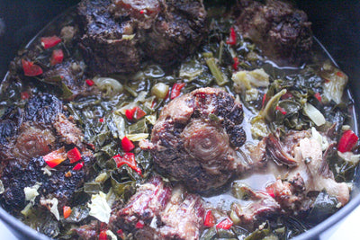 Greens with Smoked Oxtails